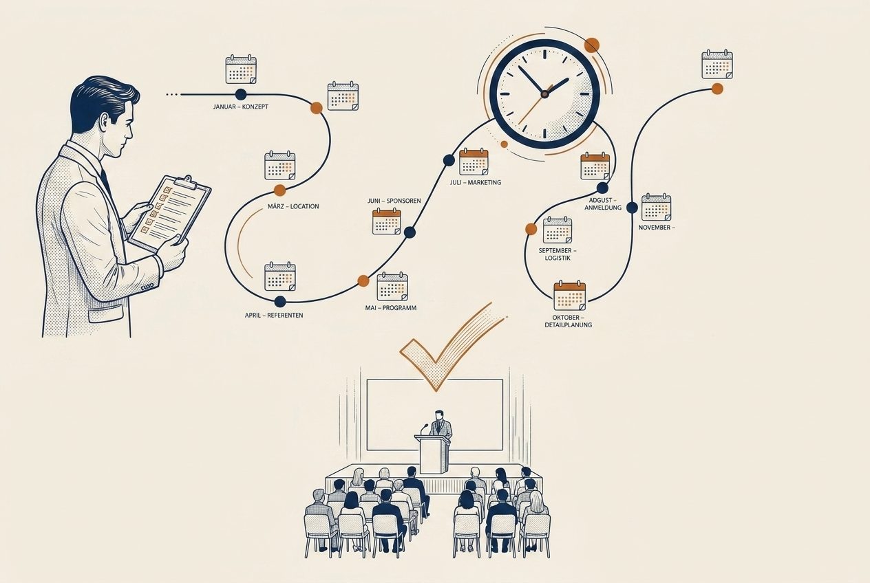 Jahrestagung planen: Die Checkliste mit 12-Monats-Timeline