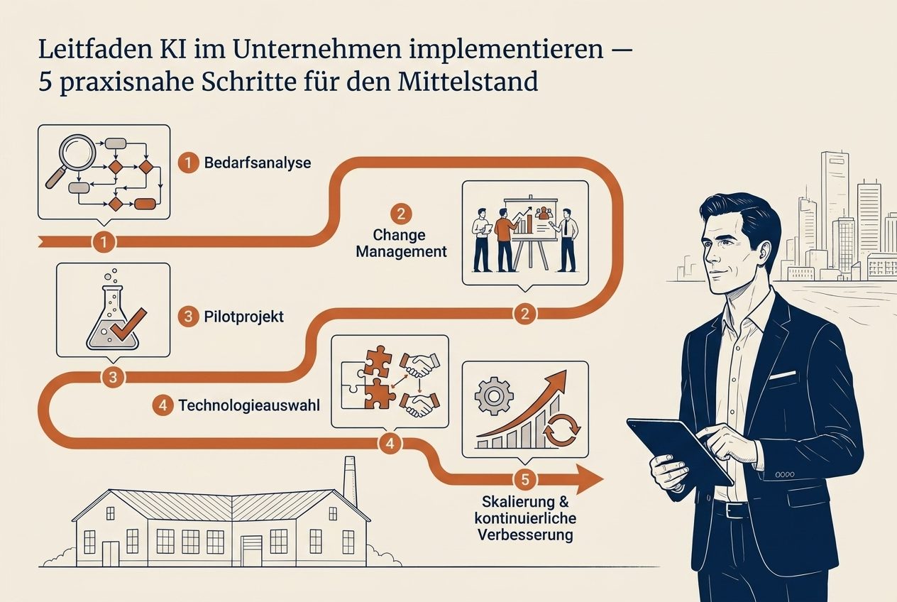 Jetzt handeln: 5 praxisnahe Schritte, wie Du KI erfolgreich in Dein Unternehmen integrierst