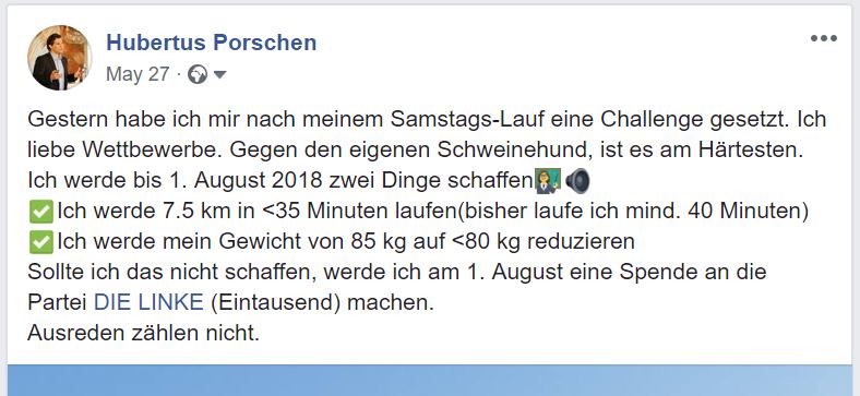 Meine 1000 € Spende für die Partei „Die Linke“ | Dr. Hubertus Porschen GmbH